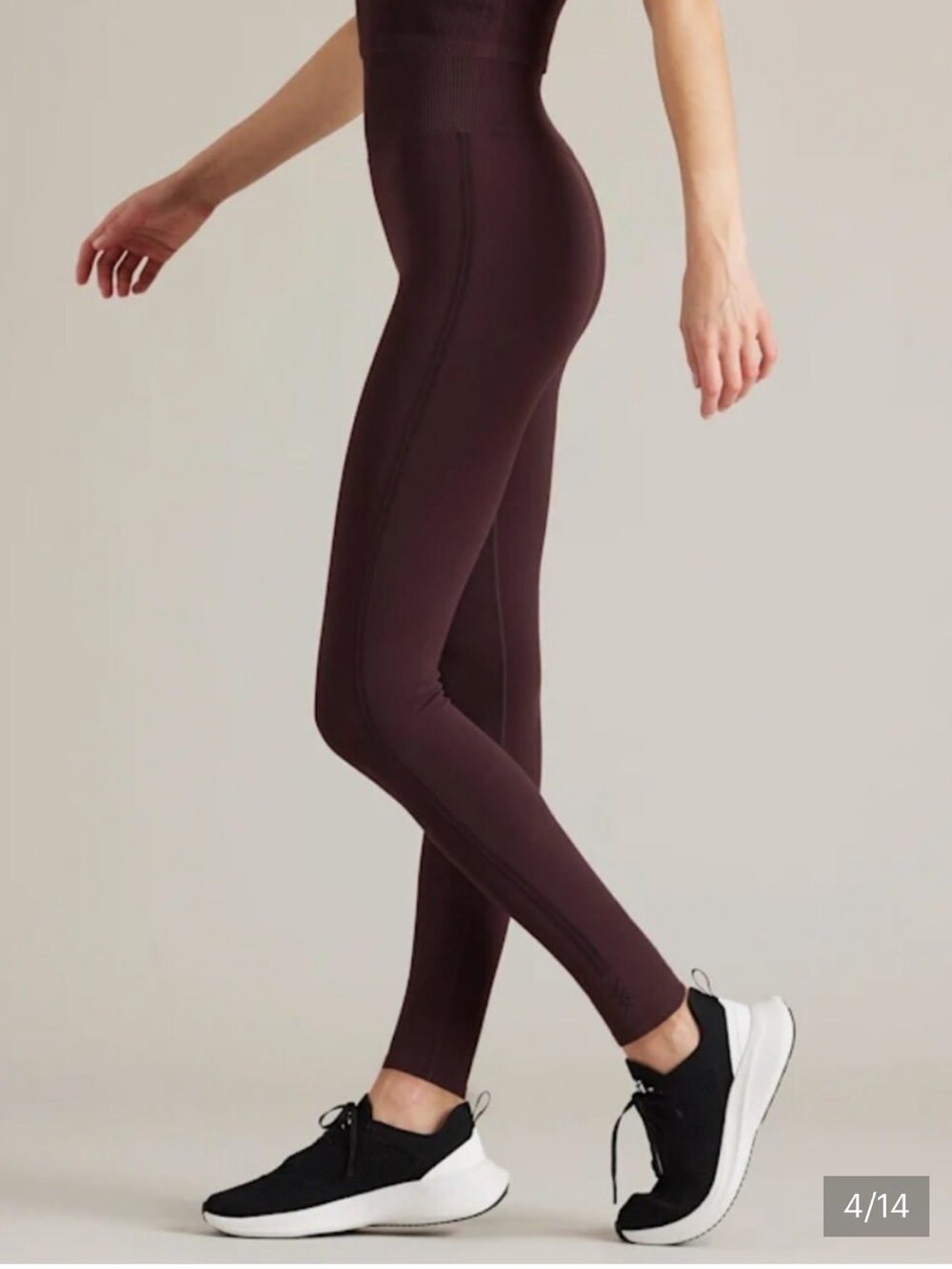 High-Waist Seamless Leggings - Burgundy